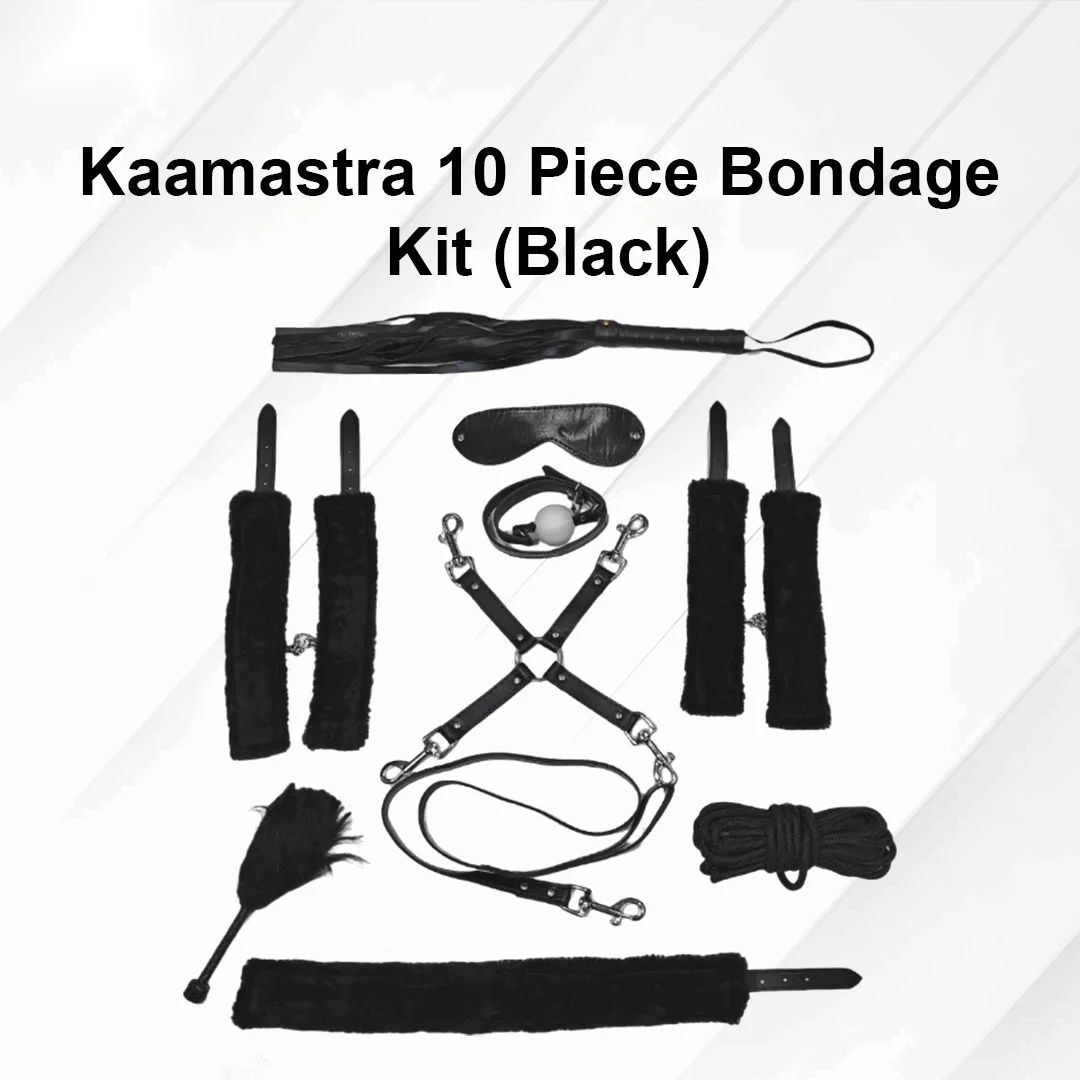 FeelTheWellness 10 Piece Bondage Kit (Black)