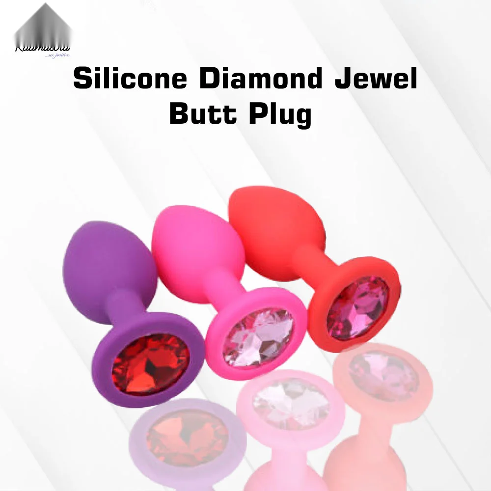 FeelTheWellness Silicone Butt Plug with Crystal Pink