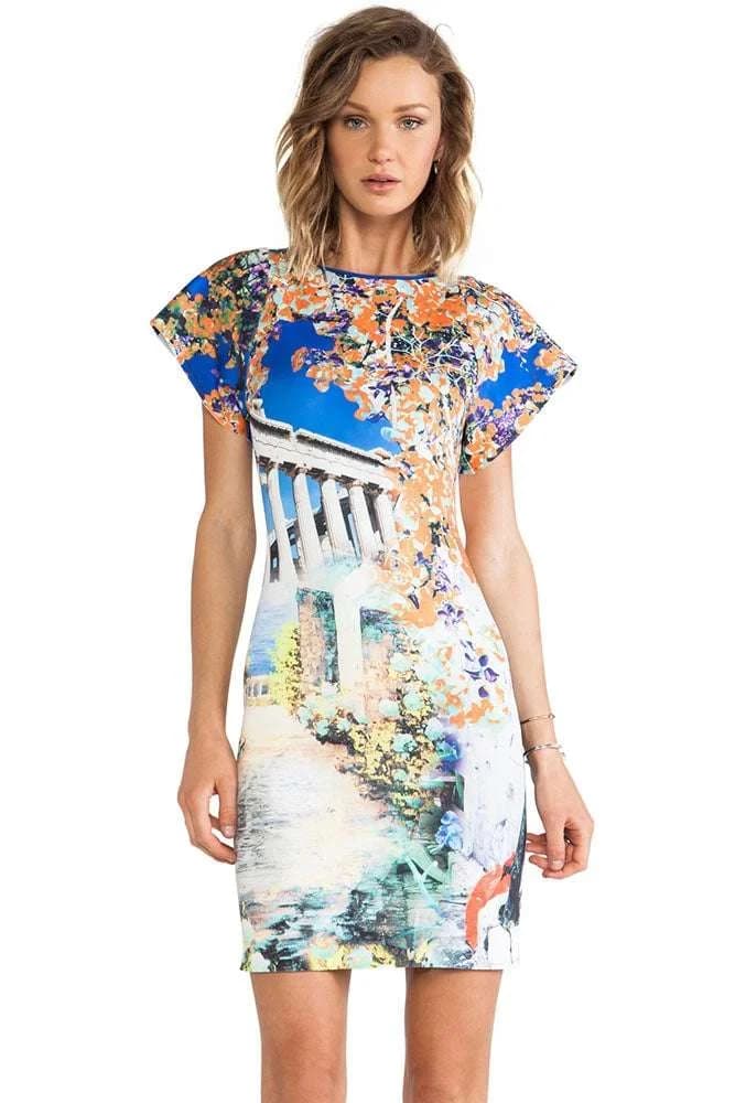 FeelTheWellness Sexy Half Sleeves Bodycon Dress for Women